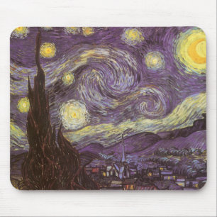 Alfombrilla De Ratón Starry Night by Vincent van Gogh, Vintage Fine Art