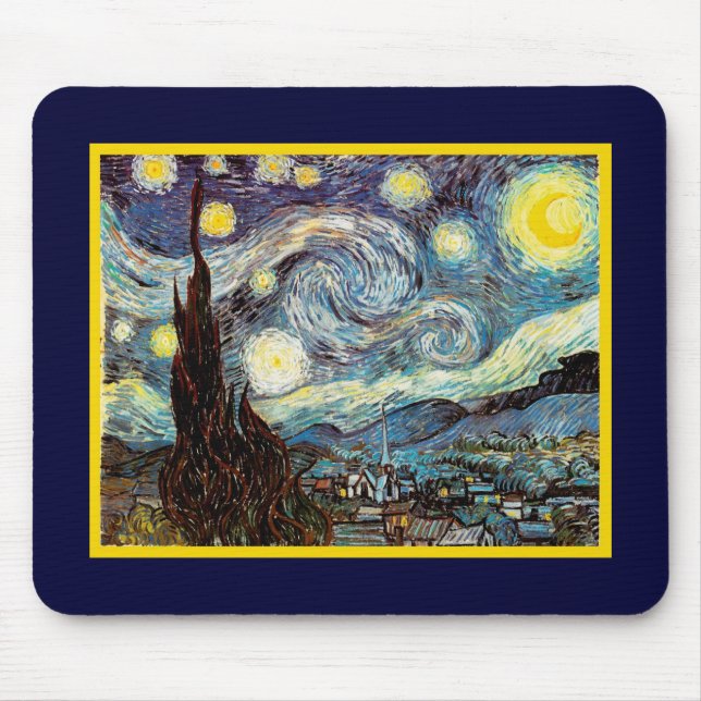 Alfombrilla De Ratón Starry Night Van Gogh Bella Artes (Frente)