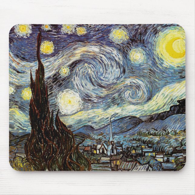 Alfombrilla De Ratón Starry Night Van Gogh Bella Artes (Frente)