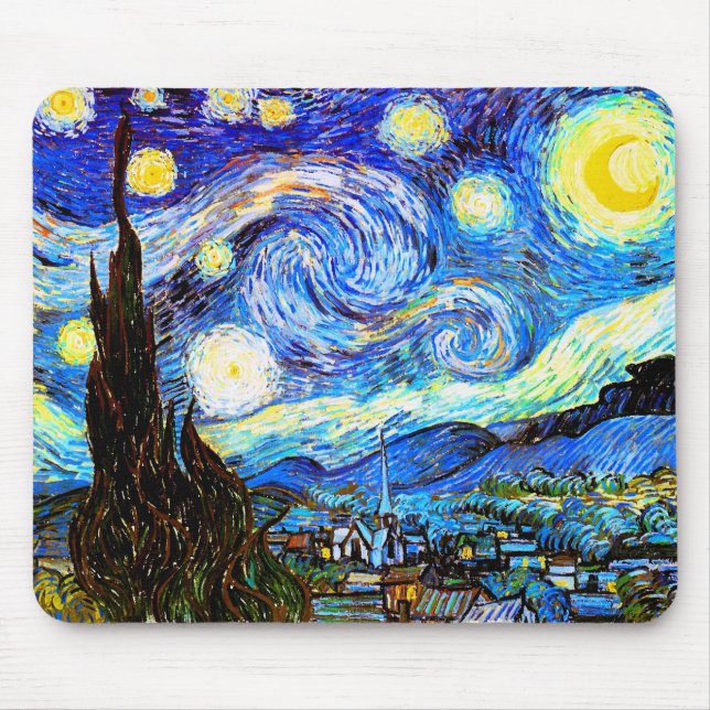Alfombrilla De Ratón Starry Night Van Gogh Bella Artes (Frente)