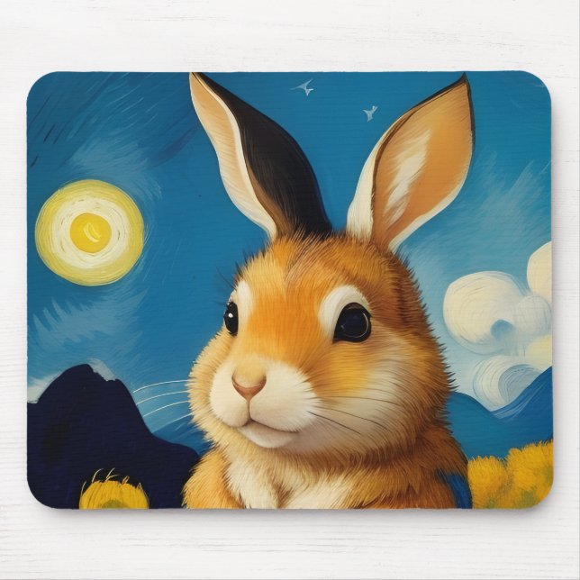 Alfombrilla De Ratón Starry Spring Bunny Mousepad (Frente)
