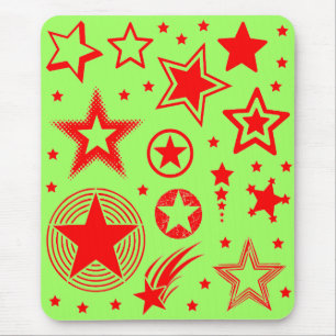 Alfombrilla De Ratón Stars Tattoos rojo + tus ideas