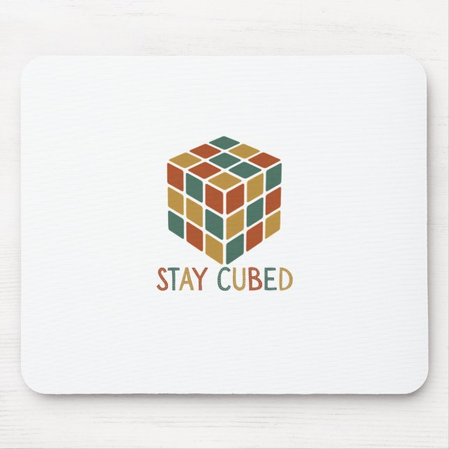 Alfombrilla De Ratón Stay Cubed | Rompecabezas estilo cubo retro (Frente)