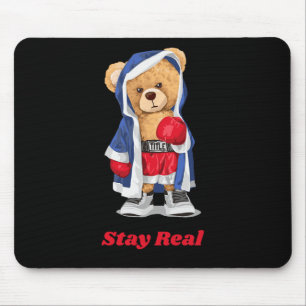 Alfombrilla De Ratón Stay Real Guay Boxing Bear Ilustracion Graphic De