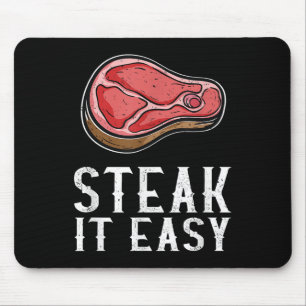 Alfombrilla De Ratón Steak It Easy Funny Bbq Barbecue Fumador de carne