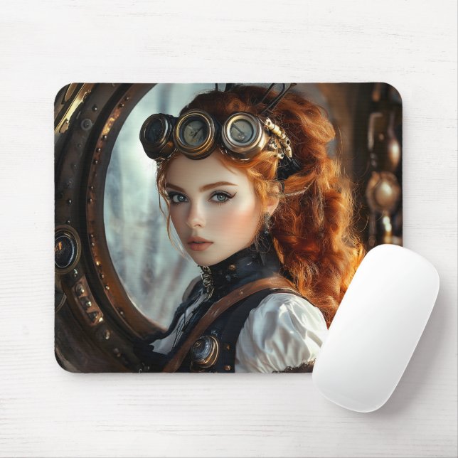 Alfombrilla De Ratón Steampunk Lady (Con ratón)