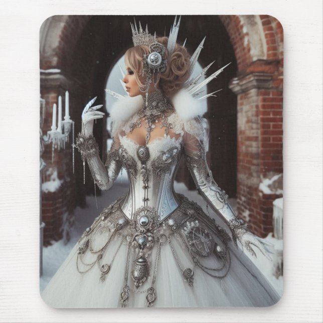 Alfombrilla De Ratón Steampunk Victorian Industrial Winter Queen (Frente)