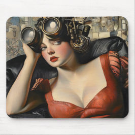 Alfombrilla De Ratón Steampunk Woman Mouse Pad