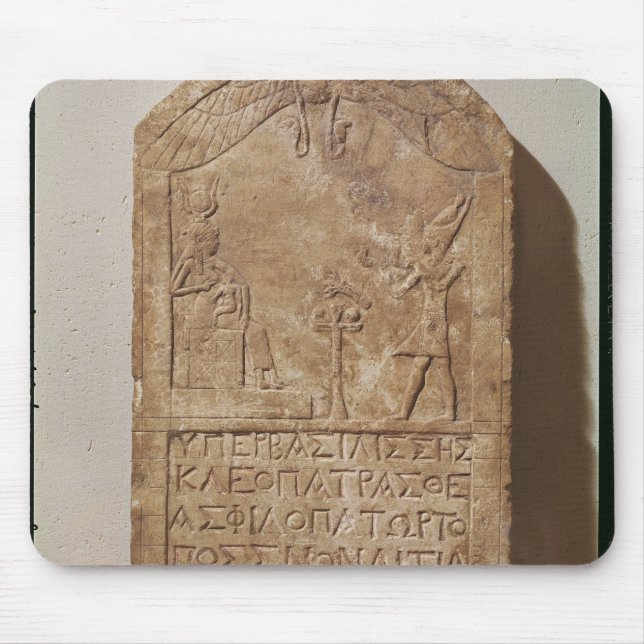 Alfombrilla De Ratón Stele dedicado a ISIS que representa a Cleopatra (Frente)