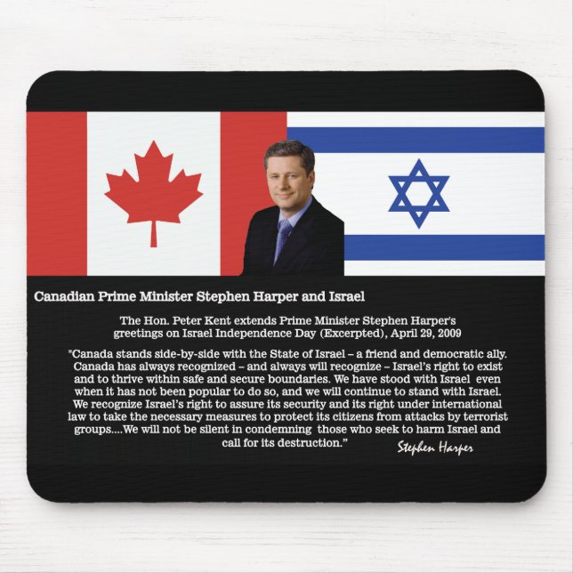 Alfombrilla De Ratón Stephen Harper habla sobre Israel (Frente)