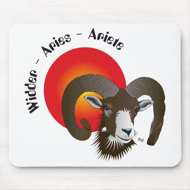 Alfombrilla De Ratón Sternzeichen Widder Mauspad (Frente)