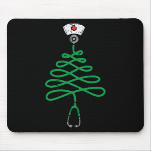 Alfombrilla De Ratón Stethoscope Navidades de enfermería de árbol de Na