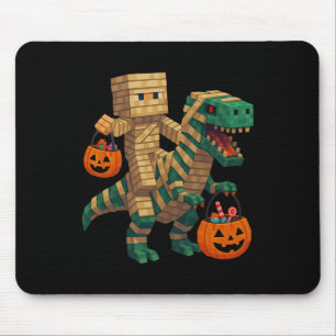 Alfombrilla De Ratón Steve Riding Mummy Dinosaur T Rex Halloween Funny