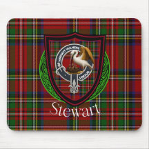Stewart Scottish Clan Tartan and Crest