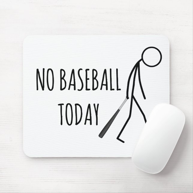 Alfombrilla De Ratón Stickman triste con bate de béisbol (Con ratón)