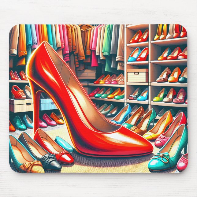 Alfombrilla De Ratón Stiletto Rojo En Closet (Frente)