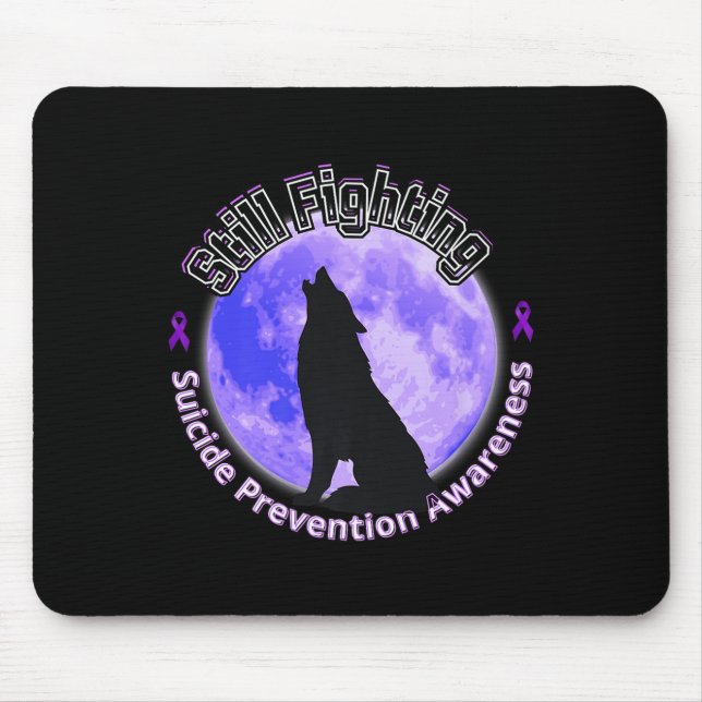 Alfombrilla De Ratón Still Fighting Suicide Prevention Awareness Wolf P (Frente)