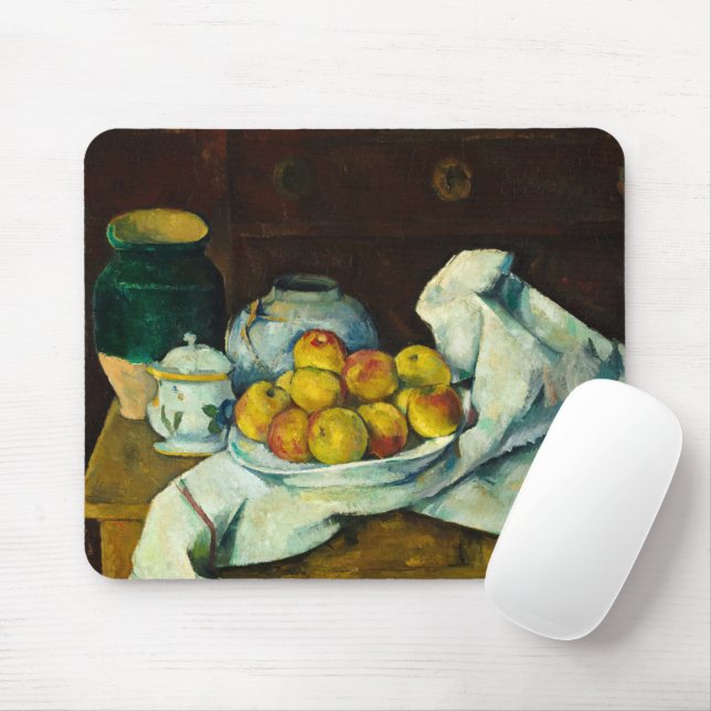 Alfombrilla De Ratón Still Life with Commode, 1887-1888 de Paul Cezanne (Con ratón)