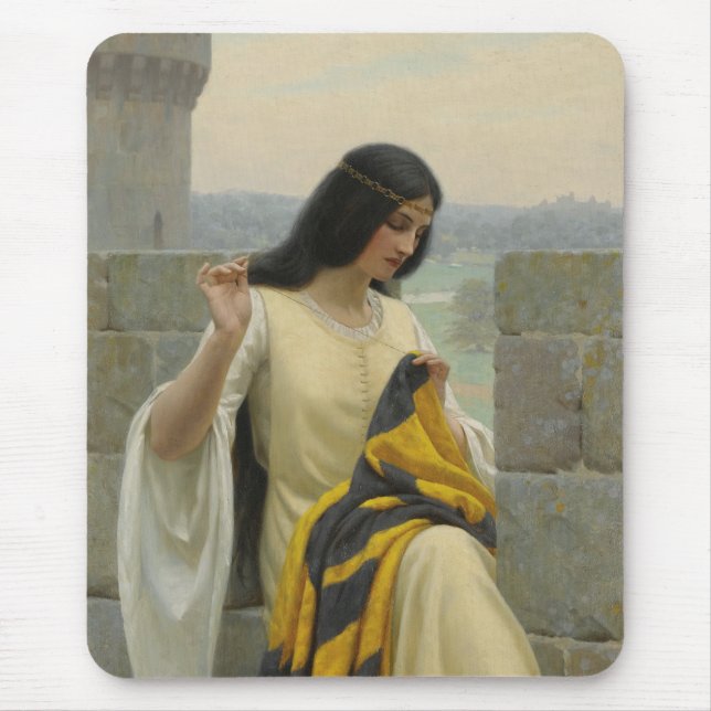 Alfombrilla De Ratón Stitching the Standard Flag (Mujer medieval) (Frente)