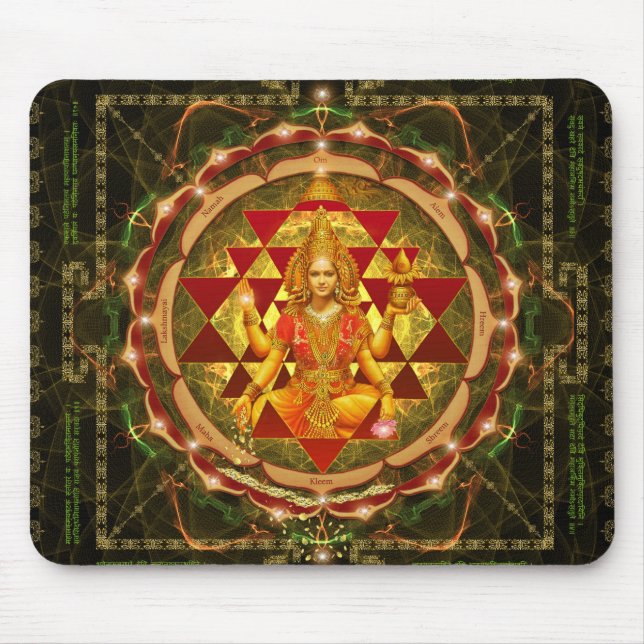 Alfombrilla De Ratón Stotram en Devi Lakshmi - Shri Yantra- Mahalakshmi (Frente)