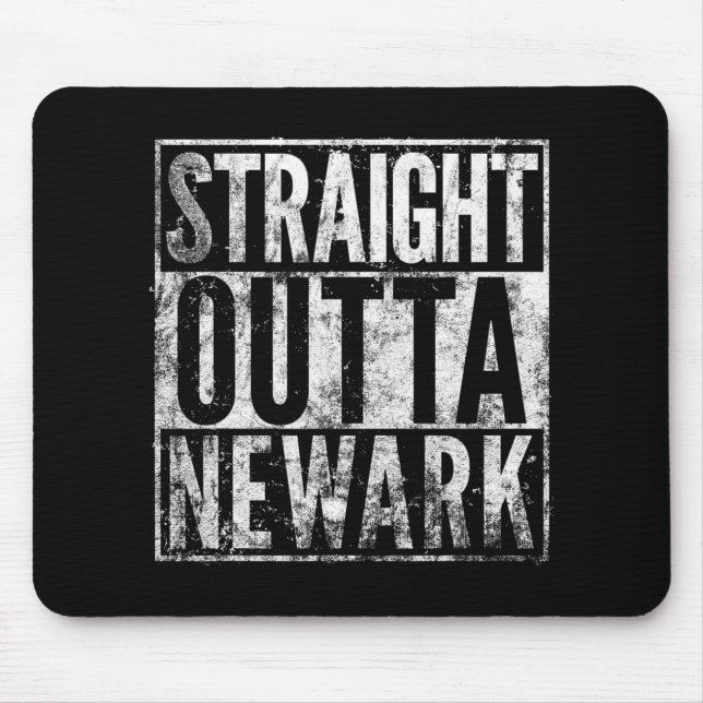 Alfombrilla De Ratón Straight Outta Newark New Jersey Distressed Effect (Frente)