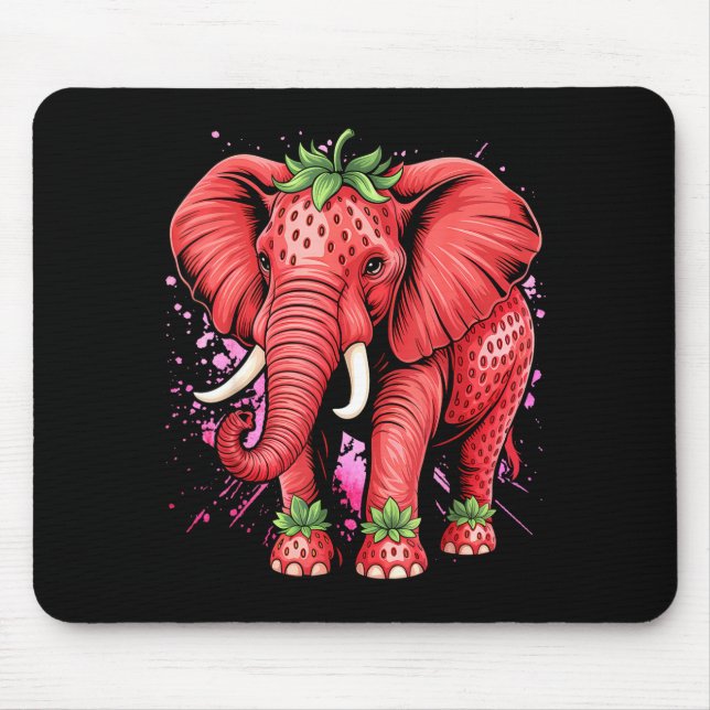 Alfombrilla De Ratón Strawberry Elephant Italian Brain Rot Meme Birthda (Frente)