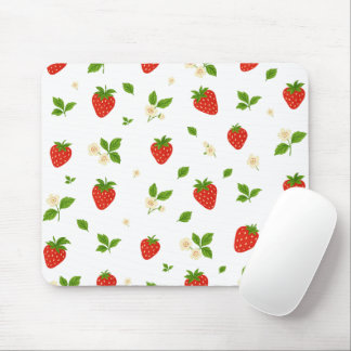 Alfombrilla De Ratón Strawberry floral pattern mouse pad, cute watercol