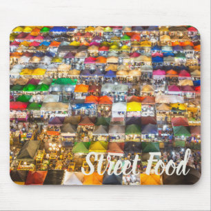 Alfombrilla De Ratón Street Food Market Rod Fai Bangkok Thailand