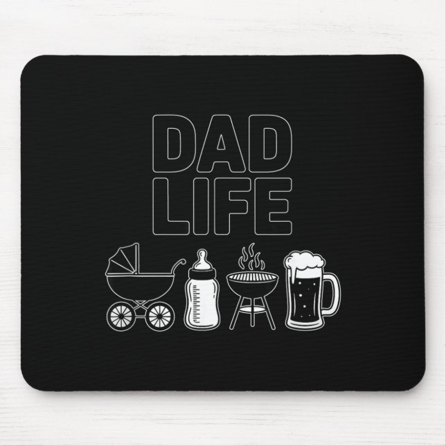 Alfombrilla De Ratón Stroller Bottle Grill Beer Adorable Father Dad Lif (Frente)