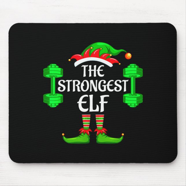 Alfombrilla De Ratón Strongest Elf Matching Family Group Christmas Part (Frente)