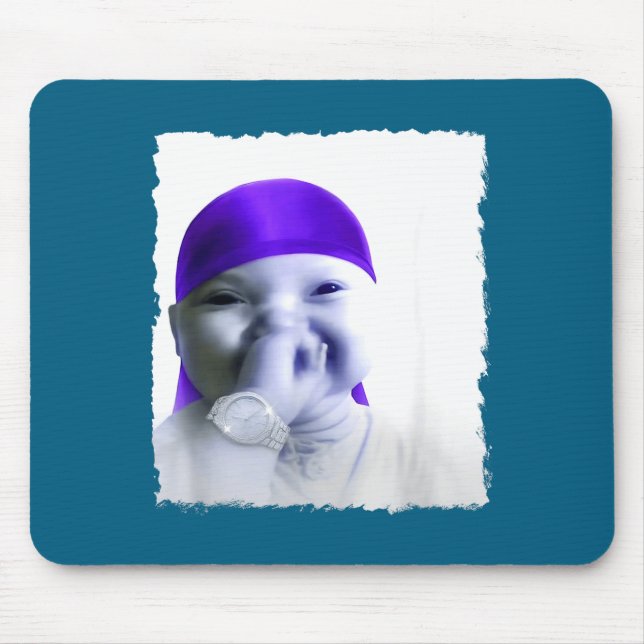 Alfombrilla De Ratón Stylish Ai Baby Holding Back Laugh Gigging Meme  (Frente)