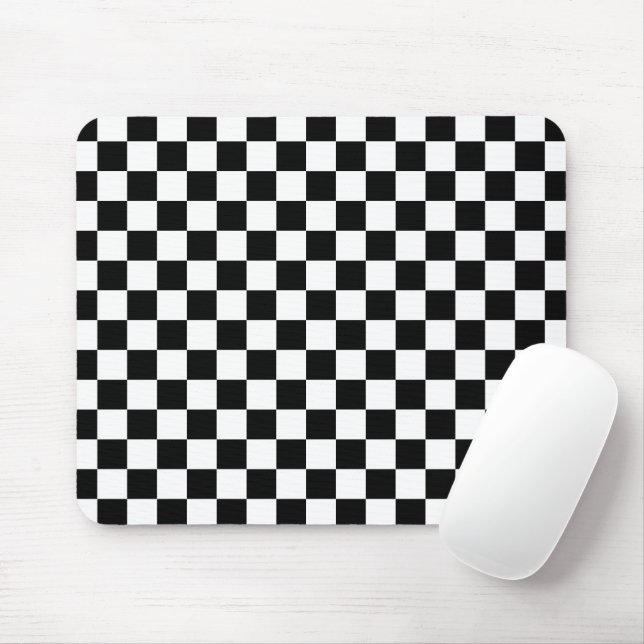 Alfombrilla De Ratón Stylish Black White Square Pattern (Con ratón)