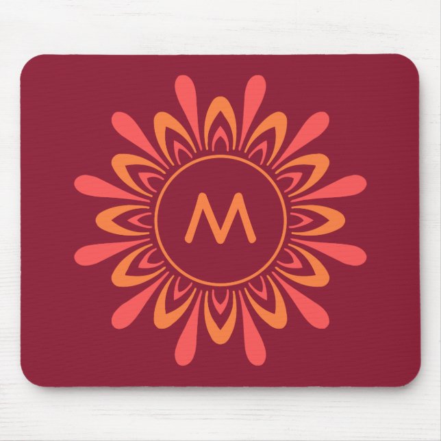 Alfombrilla De Ratón Stylized Sun Pattern custom monogram mousepad (Frente)