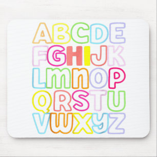 Alfombrilla De Ratón Su Alfabeto De Vuelta A La Escuela Pre K Kindergar