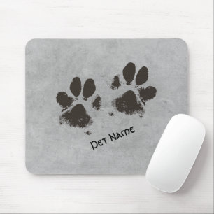 Alfombrilla De Ratón Su Mascota Paw imprime Faux Concrete Personalizado