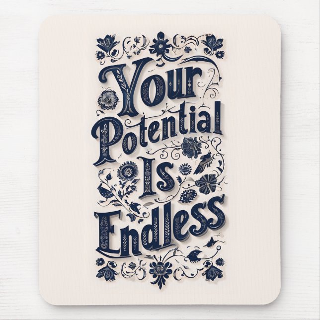 Alfombrilla De Ratón Su Potencial Es Un Fondo Beige Interminable (Frente)