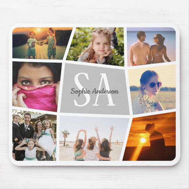 Alfombrilla De Ratón Subir foto Monogramada (Frente)