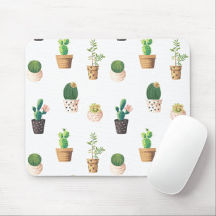Alfombrilla De Ratón Suculento cactus de postre verde en macetas