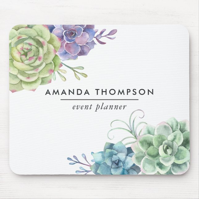 Alfombrilla De Ratón Sucultores de cactus del desierto de acuarela (Frente)