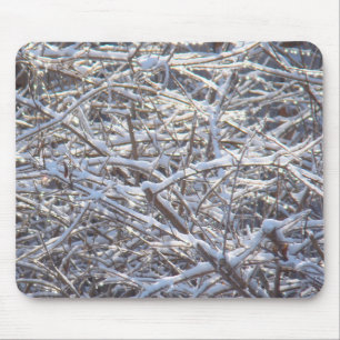 Alfombrilla De Ratón Sucursales de hielo con nieve en invierno
