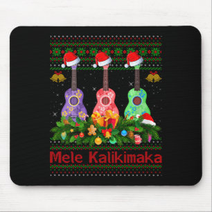 Alfombrilla De Ratón Sudaderas feas de Navidad con ukelele de guitarra