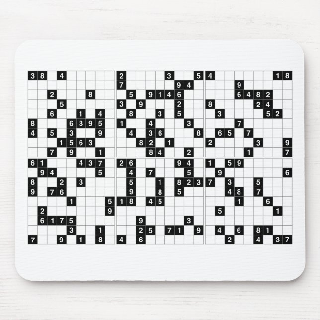 Alfombrilla De Ratón sudoku blanco negro (Frente)