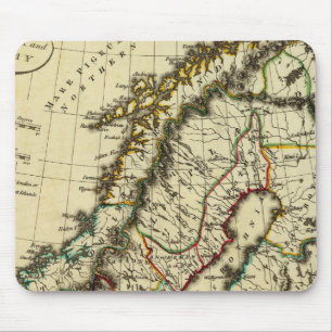 Alfombrilla De Ratón Suecia, Dinamarca, Noruega con límites trazados