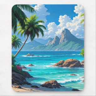 Alfombrilla De Ratón Sueña, Paraíso Tropical,