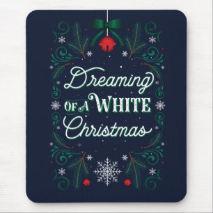 Alfombrilla De Ratón Sueño con navidad blanco Mousepad/azul