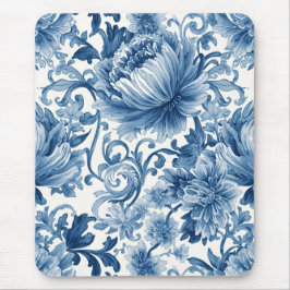Alfombrilla De Ratón Sueños Azules | Chinoisería de Acuarela Floral