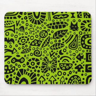 Alfombrilla De Ratón Sueños de Catnip - Negro sobre Verde 99CC00