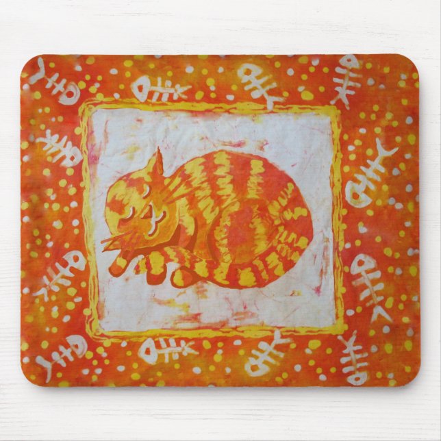 Alfombrilla De Ratón Sueños de gato de peces (Frente)