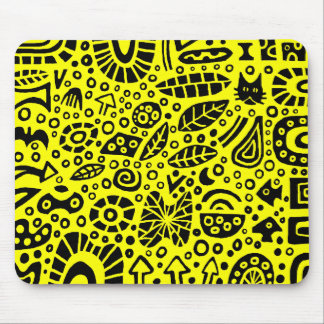 Alfombrilla De Ratón Sueños de nabo - Negro sobre amarillo