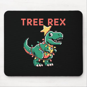 Alfombrilla De Ratón Suéter feo de Navidad Tree Rex Dinosaurio Navidad